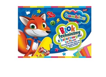 Blok techniczny kolorowy BAMBINO A4 10 kartek
