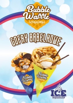 Plakat A2 reklama GOFRY BĄBELKOWE bubble waffle