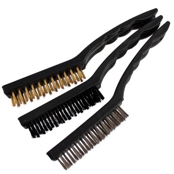 ZESTAW SZCZOTKI DRUCIANE TECHNICZNE SZCZOTKA MOSIĄDZ NYLON STAL 3szt