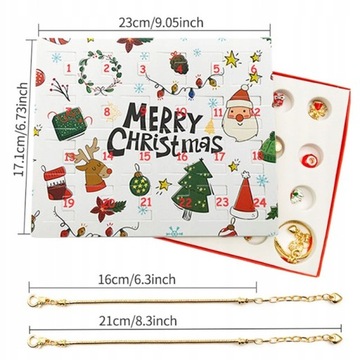 АДВЕНТ-КАЛЕНДАРЬ ЮВЕЛИРНЫЙ БРАСЛЕТ 24 шт.