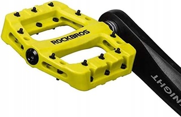 Rockbros Pedały platformowe lekkie żółte rowerowe