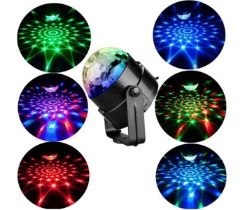 Disco kula led + pilot rgb światła na karnawał projektor lasery dyskotekowy