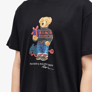 t-shirt polo ralph lauren premium meska koszulka czarna miś BEAR