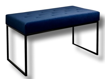 Ławka LOFT PUFA metalowy stelaż nogi tapicerowana pikowana kolory 80