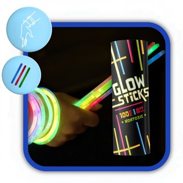 Светящиеся флуоресцентные браслеты 100 Браслеты Химические светящиеся палочки