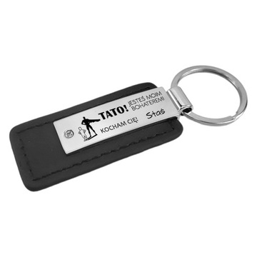 БРЕЛОК КОЖАНЫЙ МЕТАЛЛ ПОДАРОК ​​НА ДЕНЬ ОТЦА С ГРАВИРОВКОЙ ПАПА