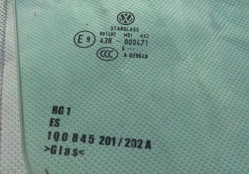Переднее правое лобовое стекло для дверей EOS 1Q0845202 Original VW