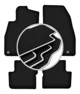 Koberce do auta stříbrné barvy pro: Opel Corsa D hatchback 2006-2015