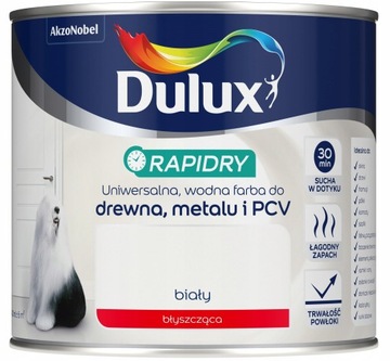 DULUX FARBA EMALIA RAPIDRY 0,4L BIAŁA BŁYSZCZĄCA