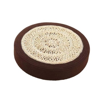 Poduszka Tatami Okrągła podkładka na krzesło Kawowa 40cmx10cm