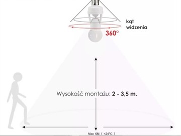 Рама лампы с датчиком движения E27 LED-360 °
