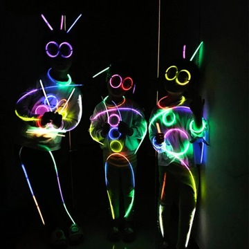 100x ФЛУОРЕСЦЕНТНЫЕ ЛЕНТЫ СВЕТЯТСЯ В ТЕМНОМ ЦВЕТЕ БРАСЛЕТОВ