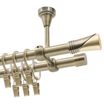 Двойной металлический карниз 19 мм 300 см на колесиках