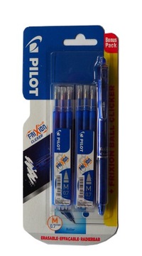 Ручка шариковая стираемая FRIXION CLICKER PILOT 0,7 ММ + СТЕРЖНИ 6 ШТ. СИНИЙ