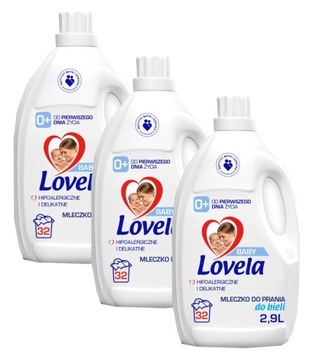 Lovela Baby hipoalergiczne mleczko do prania 3x2,9L Biel