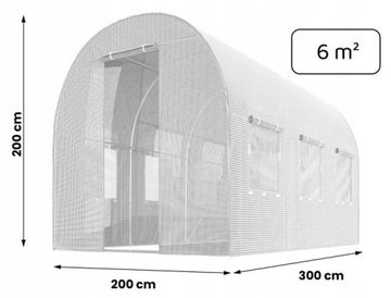 САДОВАЯ ТЕПЛИЧНАЯ ТУННЕЛЬ ТЕПЛИЧНАЯ ПАЛАТКА 2x3m 6m2