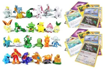 FIGURKI POKEMON 24 SZTUKI + 24 KARTY