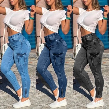 Women Denim Jeans Pants Slim Skinny High Waist Spr