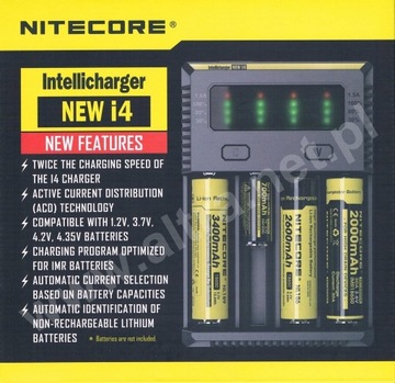 Ładowarka Nitecore NEW i4 18650 NiMh Liion 4kanały