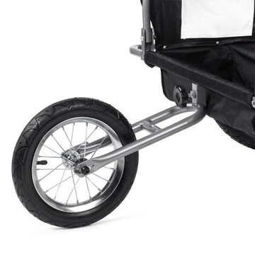 Велосипедный прицеп SAMAX 2in1 Jogger - белый/черный - серебристая рама