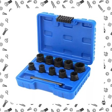 НАБОР НАСАДОК ДЛЯ ПОВРЕЖДЕННЫХ БОЛТОВ И ГАЙОК + КОРПУС