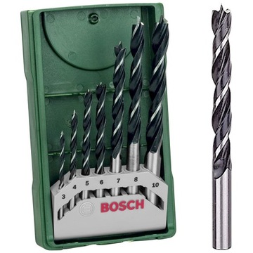 BOSCH Wiertła do drewna Mini X-Line 3-10mm 7szt.