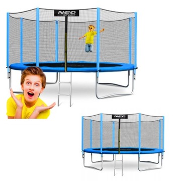 Trampolina ogrodowa dla dzieci 14ft/435cm z drabinką Neo-Sport DUŻA