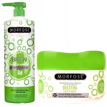 MORFOSE BIOTIN ZESTAW DO WŁOSÓW ŁAMLIWYCH SZAMPON 1000ML + MASKA 500ML