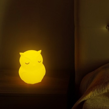 Настольный ночник OWL для детей, цветной силикон, мягкая RGB + пульт дистанционного управления