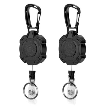 2X RETRAKTOR LINKA STALOWA ZWIJANA HEAVY DUTY 75 CM IDENTYFIKATOR NA KLUCZ
