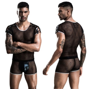 SEKSOWNY MĘSKI SIATECZKOWY KOSTIUM BODYSUIT