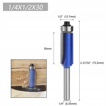 ПРЯМАЯ ФРЕЗА С НИЖНИМ ПОДШИПНИКОМ, ХВОСТОВИК 1/4