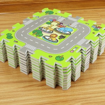 Puzzle piankowe mata MIASTO ULICE DROGI 9el (PZ01)