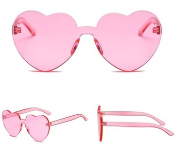 СОЛНЦЕЗАЩИТНЫЕ ОЧКИ СЕРДЦЕ ДЛЯ ДЕТЕЙ ПРОЗРАЧНЫЕ PARTY РОЗОВЫЕ