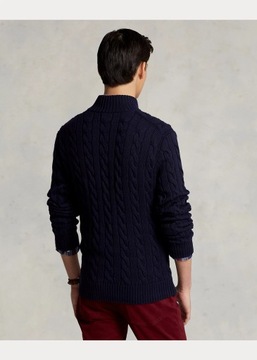 Sweter z bawełny Polo Ralph Lauren dzianina granatowy M