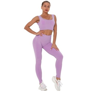 SPORTOWY KOMPLET TOP + LEGGINSY SIŁOWNIA FITNESS L