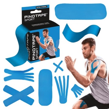 Pinotape Sport wodoodporny, mocny tejp dla sportowców 5 cm x 5 m niebieski