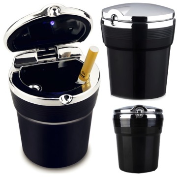 POPIELNICZKA SAMOCHODOWA LED ZAMYKANA KOSZ DO AUTA W MIEJSCE KUBKA Z DIODĄ