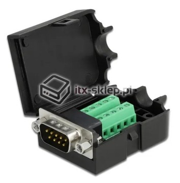 Adapter terminal RS-232 w obudowie męski Sub-D 9pi