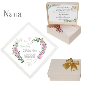 БЕЛАЯ КРЕСТАЛЬНАЯ ХАНИЦА для мальчика, девочки, КРЕЩЕНИЕ, ИМЯ, коробка