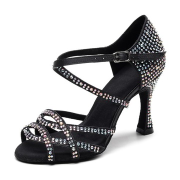 BUTY NA TANIEC TOWARZYSKI LATINO CZARNE Z CYR