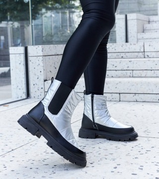 Metaliczne ocieplane śniegowce Galvani 25525 rozmiar 40