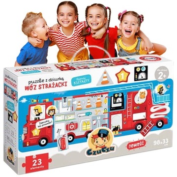 CZUCZU PUZLE EDUKACYJNE NA 2 LATKA WÓZ STRAŻACKI SOLIDNE PUZZLE DLA DZIECI