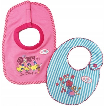 ŚLINIAKI DLA LALEK BABY BORN ŚLINIACZKI LALKI 2 PACK ZAPF NIEBIESKI W PASKI