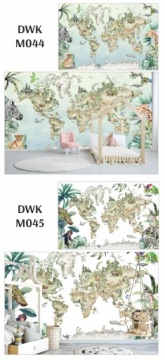 Фотообои карта, животные, зебра - УФ светодиоды