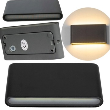 KINKIET LED ŚCIENNY ZEWNĘTRZNY WEWNĘTRZNY LAMPA GÓRA DÓŁ MODNA 6W METAL