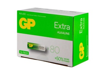 80 x bateria GP alkaliczna EXTRA AA R6 moc paluch