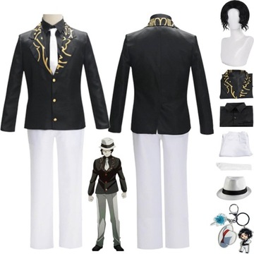 Anime Demon Slayer Kibutsuji Muzan Cosplay Kostium Komplet Peruka, M