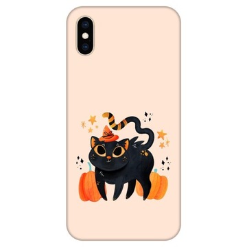 Etui do iPhone X/XS Kot Halloween