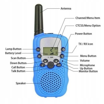 T388 Long Range Kids Walky Talky 1 пара синего цвета